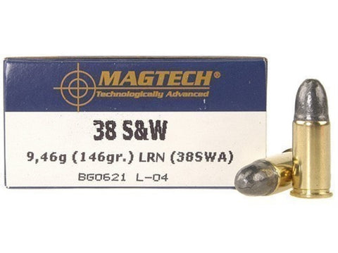 Magtech 38 S&W Ammunition 146 Grain Lead Round Nose (50pk)