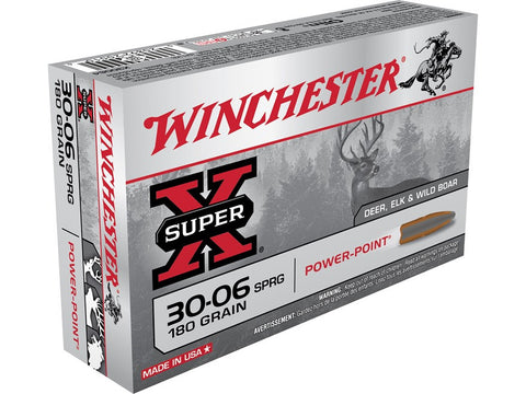 Winchester Super-X Ammunition 30-06 Springfield 180 Grain Power-Point (20pk) (X30064)