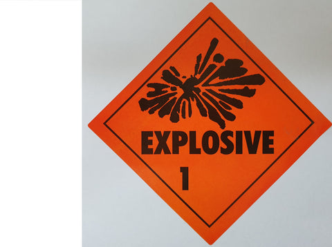 Explosive 1 Label / Sticker - Can be modified for <b>Black Powder</b> or <b>Ammunition</b> (E1)