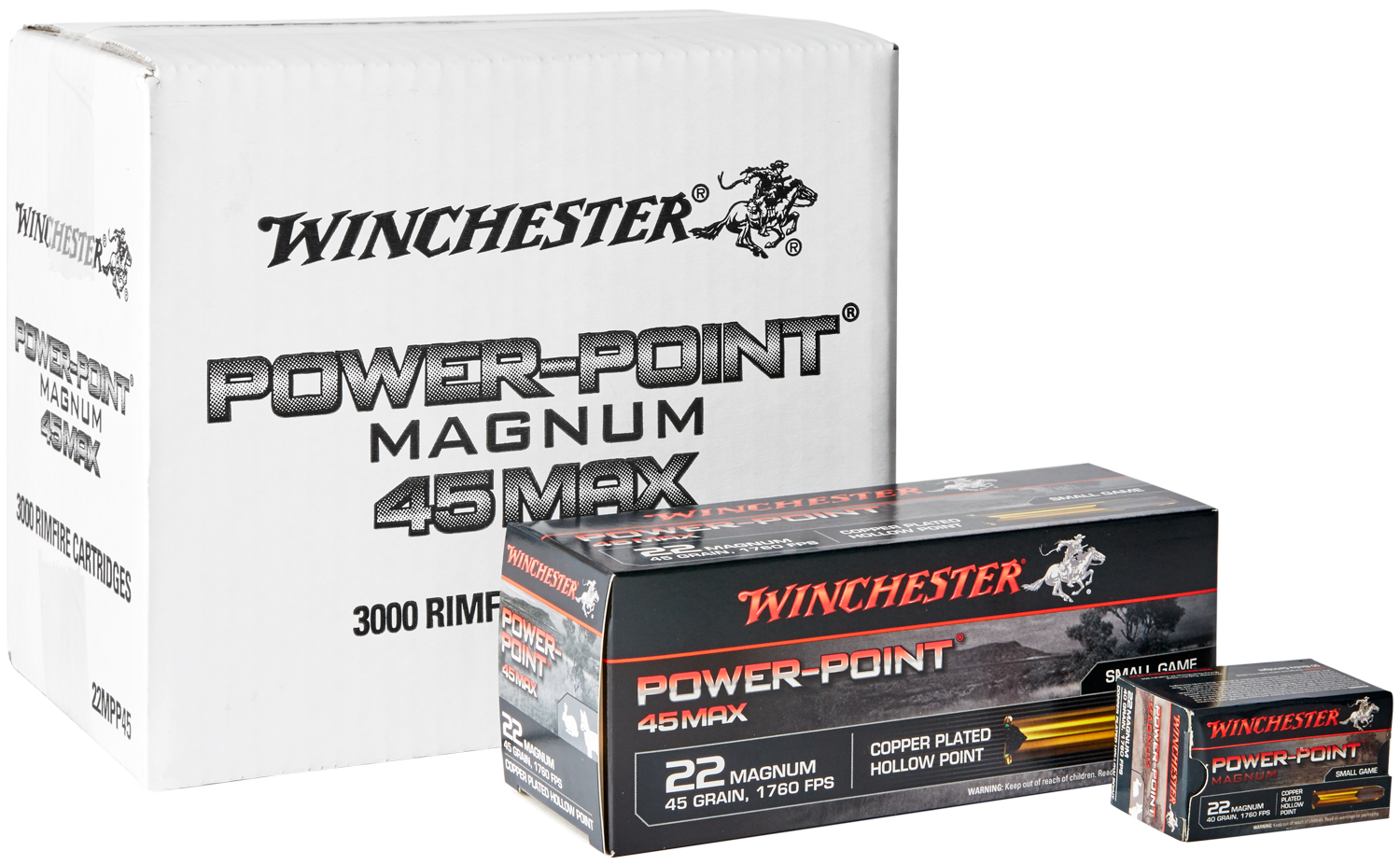 Winchester Power-Point Ammunition 22 WMR 45 Grain Hollow Point (50pk) (22MPP45)