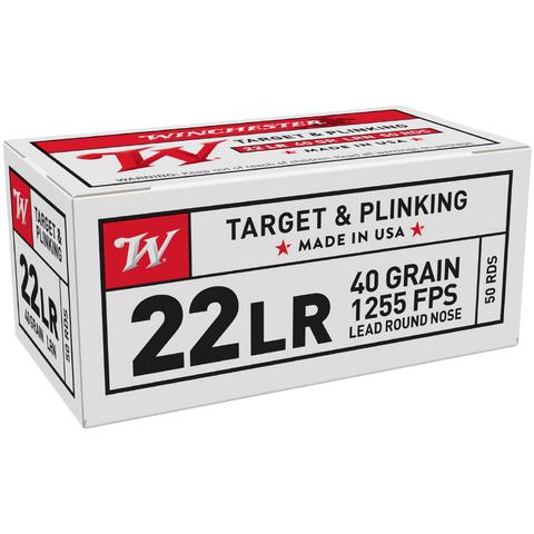 Winchester Target & Plinking Ammunition 22LR 40 Grain LRN (50pk) (USA22LR)