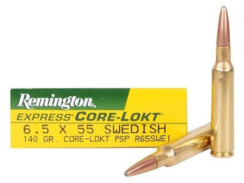 Remington Express Ammunition 6.5x55 Swedish Mauser 140 Grain Core-Lokt Soft Point (20pk)