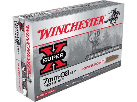 Winchester Super-X Ammunition 7mm-08 Remington 140 Grain Power-Point (20pk)