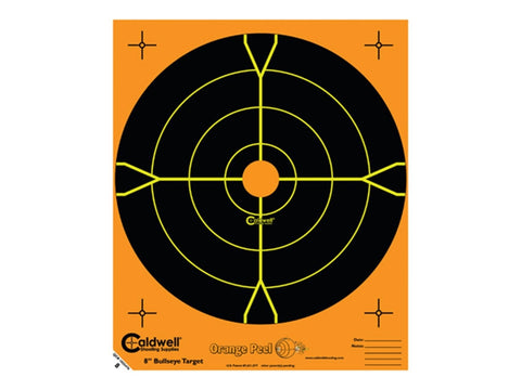 Caldwell Orange Peel Targets 8" Self-Adhesive Bullseye (10Pk) (810894)