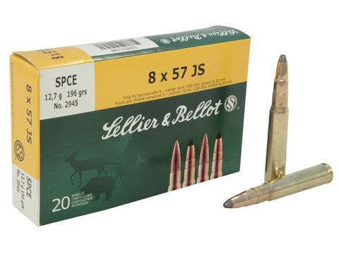 Sellier & Bellot 8x57 JS Mauser Ammunition 196 Grain Soft Point Cutting Edge (20pk)