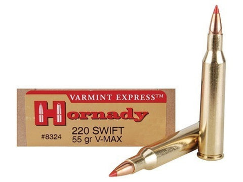 Hornady Varmint Express Ammunition 220 Swift 55 Grain V-Max (20pk)
