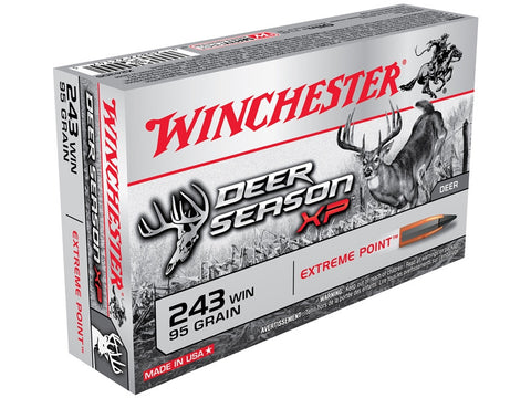 Winchester Deer Season XP Ammunition 243 Winchester 95 Grain Point Polymer Tip (20pk) (X243DS)