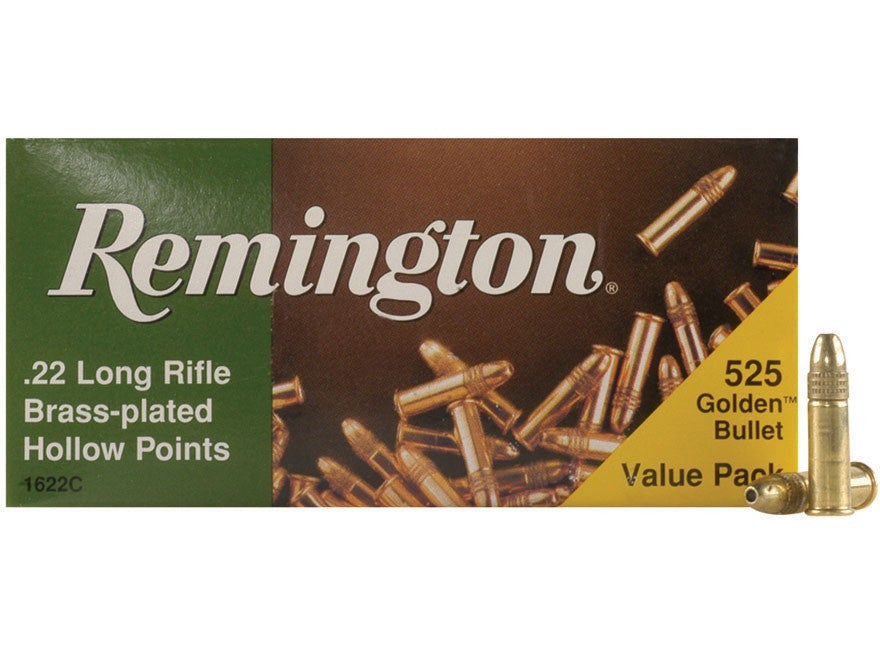 Remington Golden Bullet Ammunition 22 Long Rifle (22LR) 36 Grain Plated Lead Hollow Point (HP) (525pk)