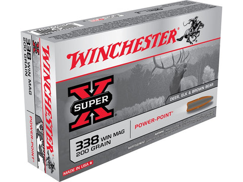 Winchester Super-X Ammunition 338 Winchester Magnum 200 Grain Power-Point (20pk)