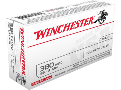 Winchester USA Ammunition 380 ACP 95 Grain Full Metal Jacket (50pk)