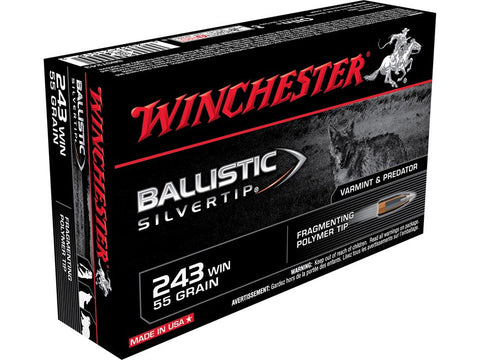 Winchester Ammunition 243 Winchester 55 Grain Ballistic Silvertip  (20pk)