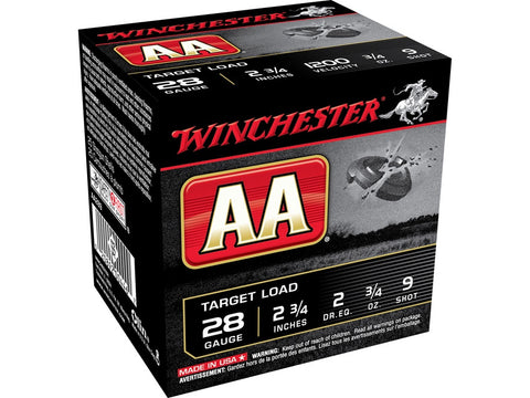 Winchester AA Target 28 Gauge Ammunition  21 gram #9 Shot (25pk) (AA289)