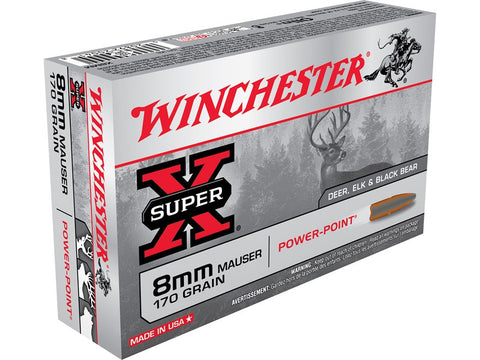 Winchester Super-X Ammunition 8x57mm JS Mauser (8mm Mauser) 170 Grain Power-Point (20pk) - REDUCED TO CLEAR