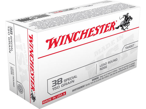 Winchester USA Ammunition 38 Special 150 Grain Lead Round Nose (50pk)