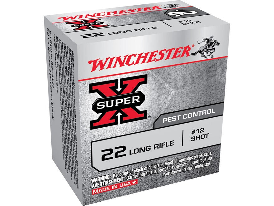 Winchester Super-X Ammunition 22LR 25 Grain #12 Shot Shotshell Ratshot (50pk) (X22LRS)