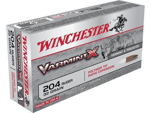 Winchester Varmint X Ammunition 204 Ruger 32 Grain Polymer Tip (20pk)