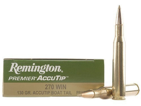 Remington Premier Ammunition 270 Winchester 130 Grain AccuTip Boat Tail (20pk)