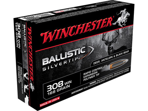 Winchester Supreme Ammunition 308 Winchester 168 Grain Ballistic Silvertip (20pk) (SBST308A)