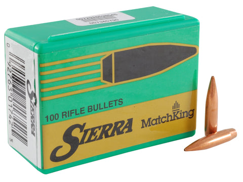 Sierra MatchKing Bullets 6.5mm (264 Diameter) 142 Grain Hollow Point Boat Tail (100Pk)