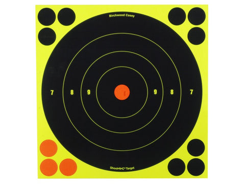 Birchwood Casey Shoot-N-C Targets 8" Bullseye Pack of 30 with 120 Pasters (30Pk)