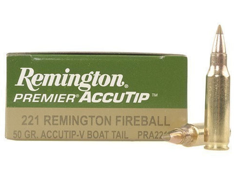 Remington Premier Varmint Ammunition 221 Remington Fireball 50 Grain AccuTip Boat Tail  (20pk)