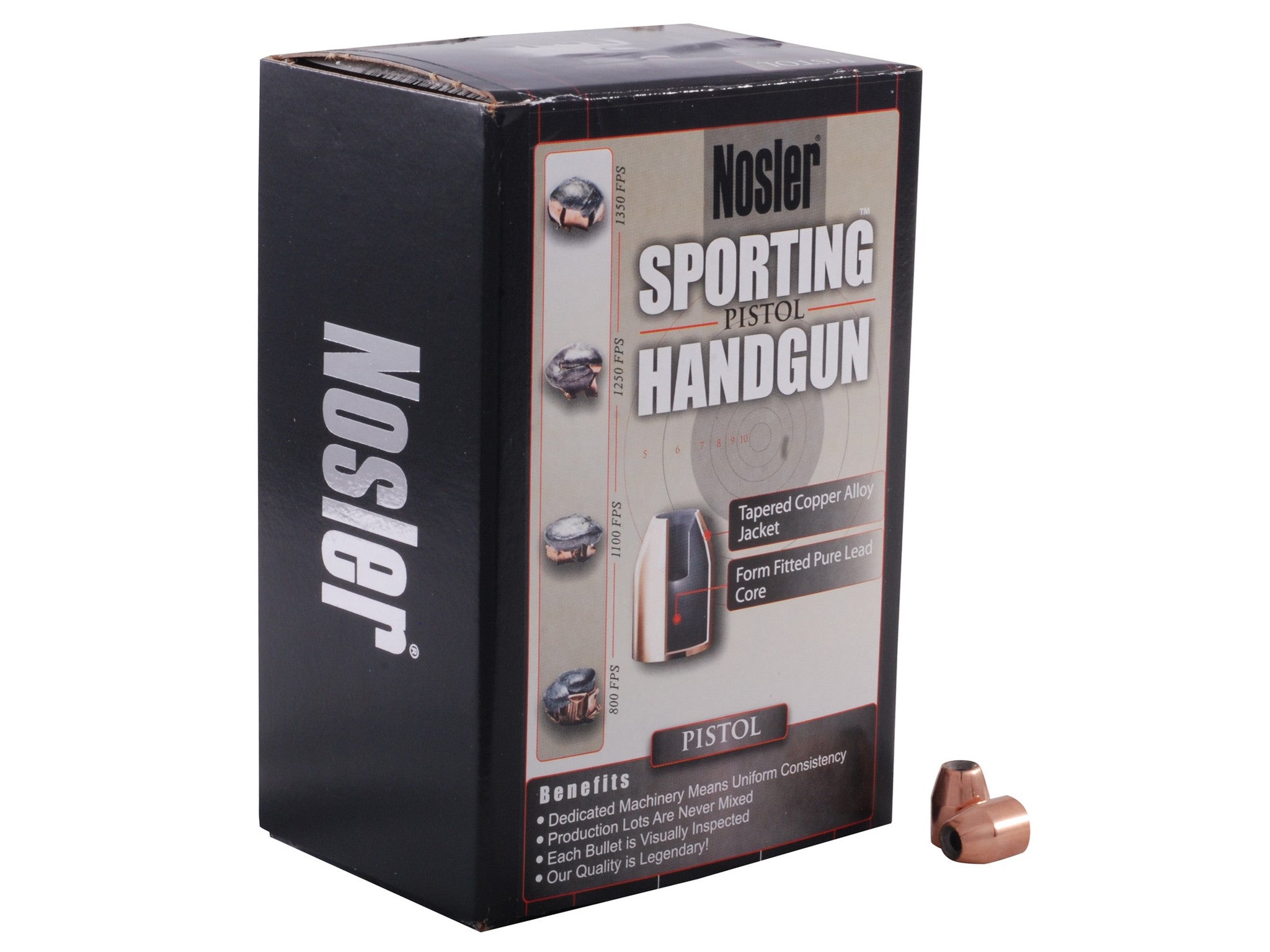 Nosler Sporting Handgun Bullets 40 S&W, 10mm Auto (400 Diameter) 180 Grain Jacketed Hollow Point (250pk)