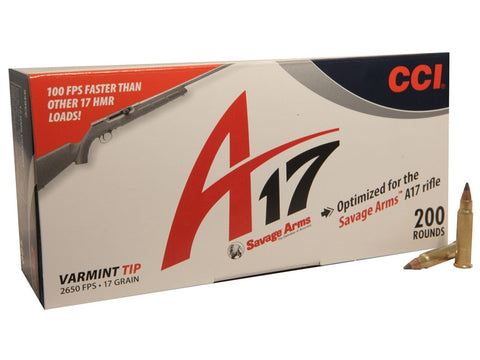 CCI  A17    17HMR Ammunition 17 Grain Tipped Varmint (200pk) (949CC)