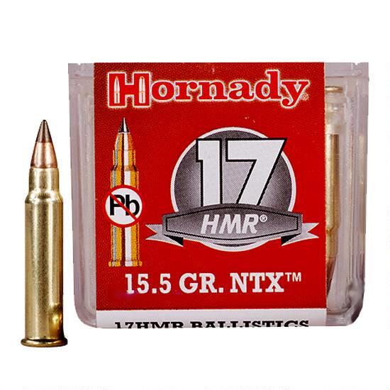 Hornady 17  (17HMR)Ammunition 15.5 Grain NTX Lead Free 2550 fps  (50pk)
