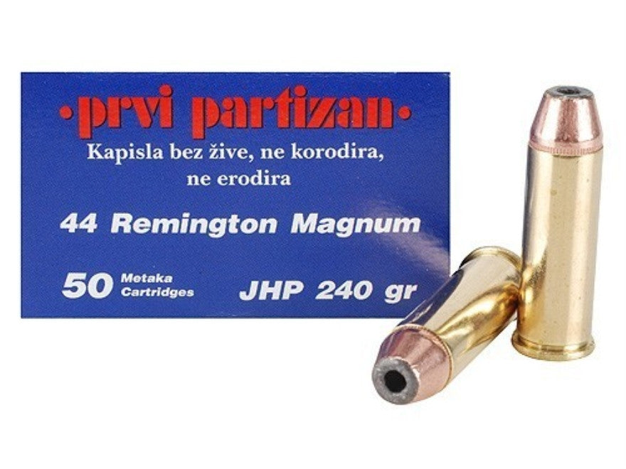 Prvi Partizan PPU Ammunition 44 Remington Magnum 240 Grain Jacketed Hollow Point (50pk)
