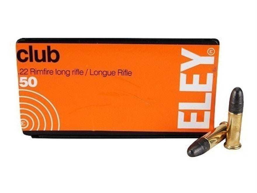 Eley Club Ammunition 22 Long Rifle (22LR) 40 Grain Lead Round Nose (LRN) (50pk)