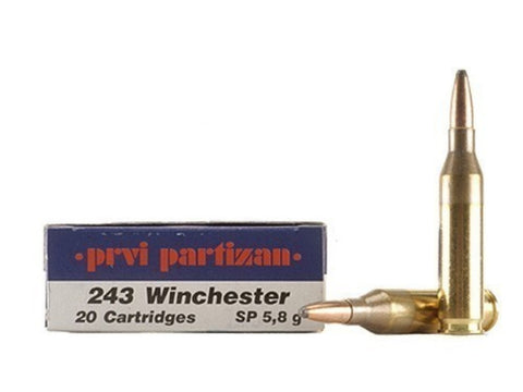 Prvi Partizan PPU Ammunition 243 Winchester 90 Grain Soft Point (20pk)