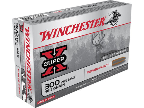 Winchester Super-X  Ammunition 300 Winchester Magnum 180 Grain Power-Point (20pk) (X30WM2)