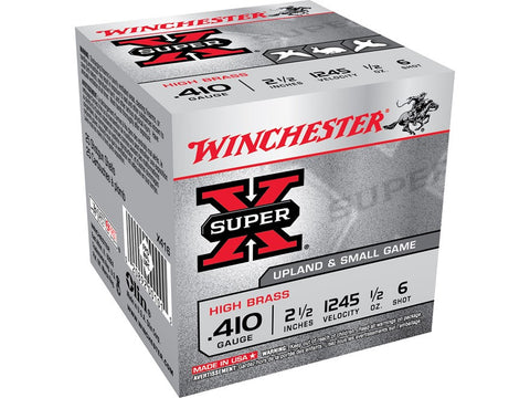 Winchester Super-X High Brass Ammunition 410 Bore 2-1/2" 1/2 oz #7-1/2 Shot (25pk)