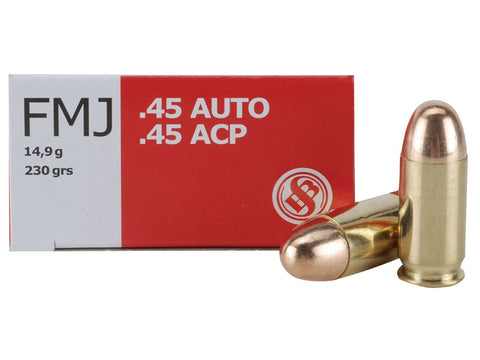 Sellier & Bellot Ammunition 45 ACP 230 Grain Full Metal Jacket (50pk)