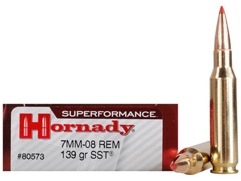 Hornady Superformance SST Ammunition 7mm-08 Remington 139 Grain SST (20pk)