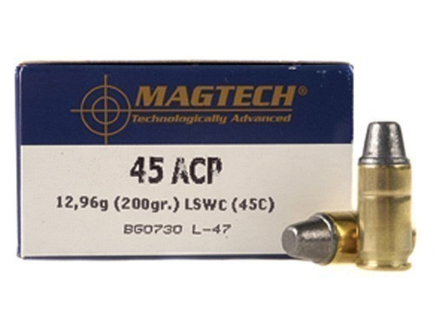 Magtech 45 Auto Ammunition 200 Grain Lead Semi Wadcutter (50pk)