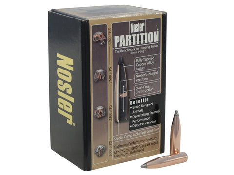 Nosler Partition Bullets 264 Caliber, 6.5mm (264 Diameter) 140 Grain Spitzer (50pk)