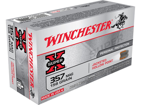 Winchester Super-X Ammunition 357 Magnum 158 Grain Jacketed Hollow Point (50pk)