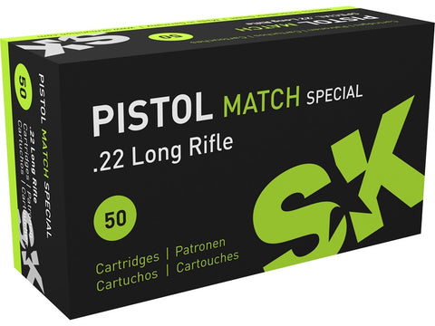 SK Pistol Match Special Ammunition 22 Long Rifle (22LR) 40 Grain Lead Round Nose (LRN) (50pk)