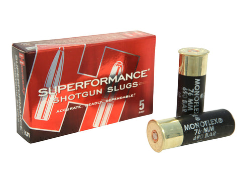 Hornady Superformance Ammunition 12 Gauge 2-3/4" 300 Grain MonoFlex Sabot Slug (5pk)