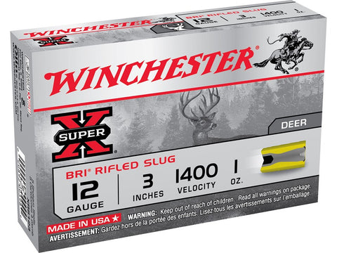 Winchester Super-X Ammunition 12 Gauge 3" 1 oz BRI Sabot Slug (5pk)