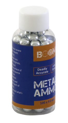 RPM Boom Sling Shot Steel Balls 9.5mm(Ammo)(Qty 100) (YRMA75X9)