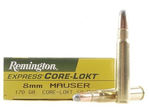 Remington Express Ammunition 8x57mm JS Mauser (8mm Mauser) 170 Grain Core-Lokt Soft Point (20pk)