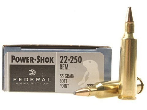 Federal Power-Shok Ammunition 22-250 Remington 55 Grain Soft Point (20pk)