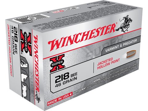 Winchester Super-X Ammunition 218 Bee 46 Grain Jacketed Hollow Point (50pk)