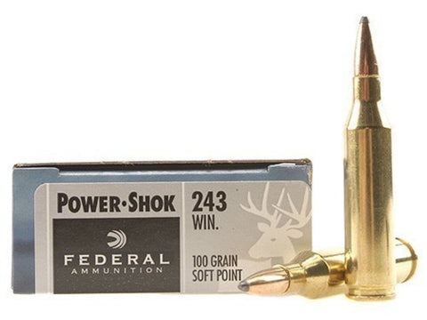 Federal Power-Shok Ammunition 243 Winchester 100 Grain Soft Point (20pk) (243B)