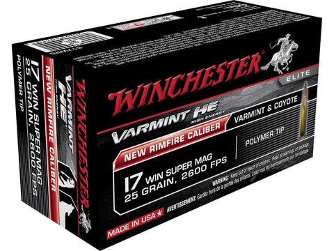 Winchester Varmint High Energy 17 WSM Ammunition 25 Grain  (50pk) (S17W25)