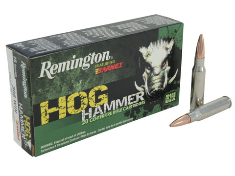Remington Hog Hammer Ammunition 308 Winchester 168 Grain Barnes TSX Hollow Point Boat Tail Lead-Free (20pk)