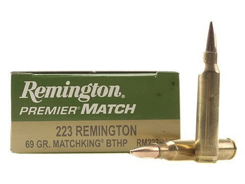 Remington Premier Match Ammunition 223 Remington 69 Grain Sierra Matchking Hollow Point (20pk)