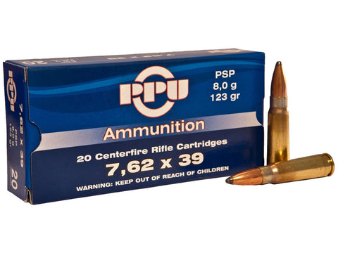 Prvi Partizan PPU Ammunition 7.62x39 123 Grain Pointed Soft Point (20pk)